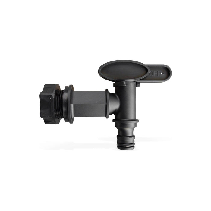 Rubinetto a raccordo rapido per raccoglitore d'acqua piovana, nero