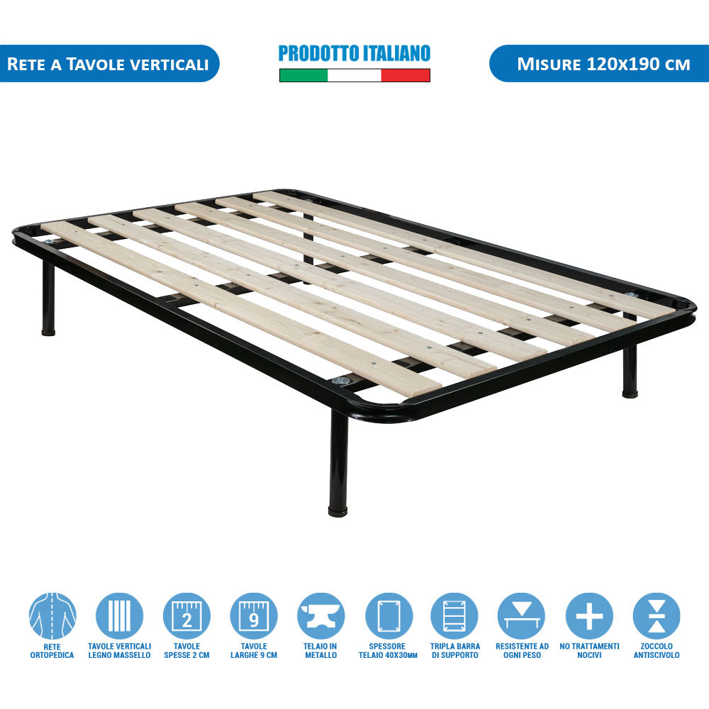Kit materasso molle e lana rigido e rete a tavole piazza e mezza 120x190 Messico H25 cuscino incluso - Comprarredo