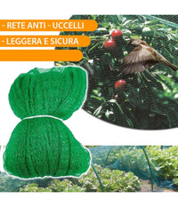 Rete Anti Uccelli Protezione Ortaggi Verde 4 X 6 Metri Giardino Orto Antiuccelli         