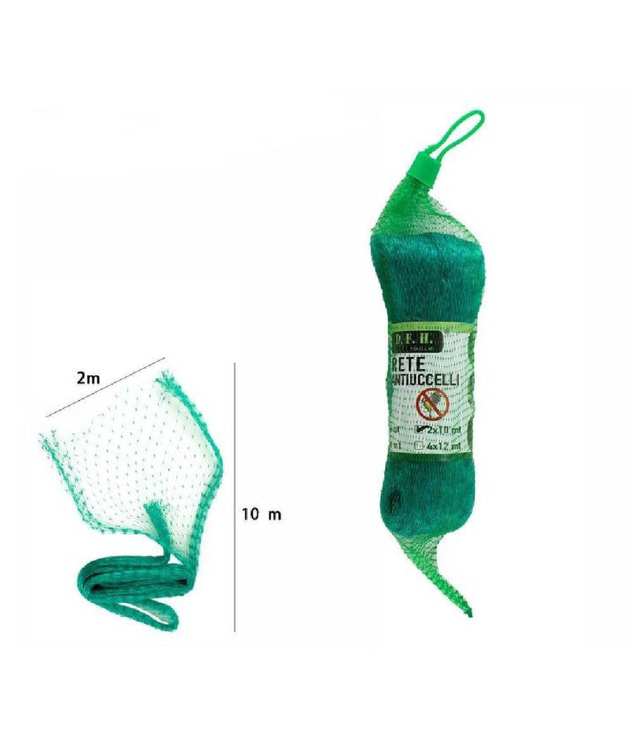 Rete Anti Uccelli Verde In Polietilene Protezione Giardino Orto Piante 2 X 10 Mt         