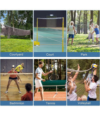 Rete Da Badminton Portatile Regolabile 610x76cm Pieghevole Per Interni Esterni         