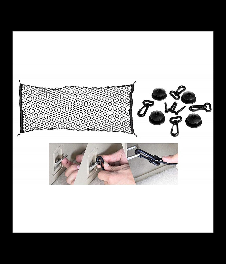 Rete Da Carico Auto Portaoggetti 114x61cm Elastico Bagagliaio Da Appendere Organizzatore         
