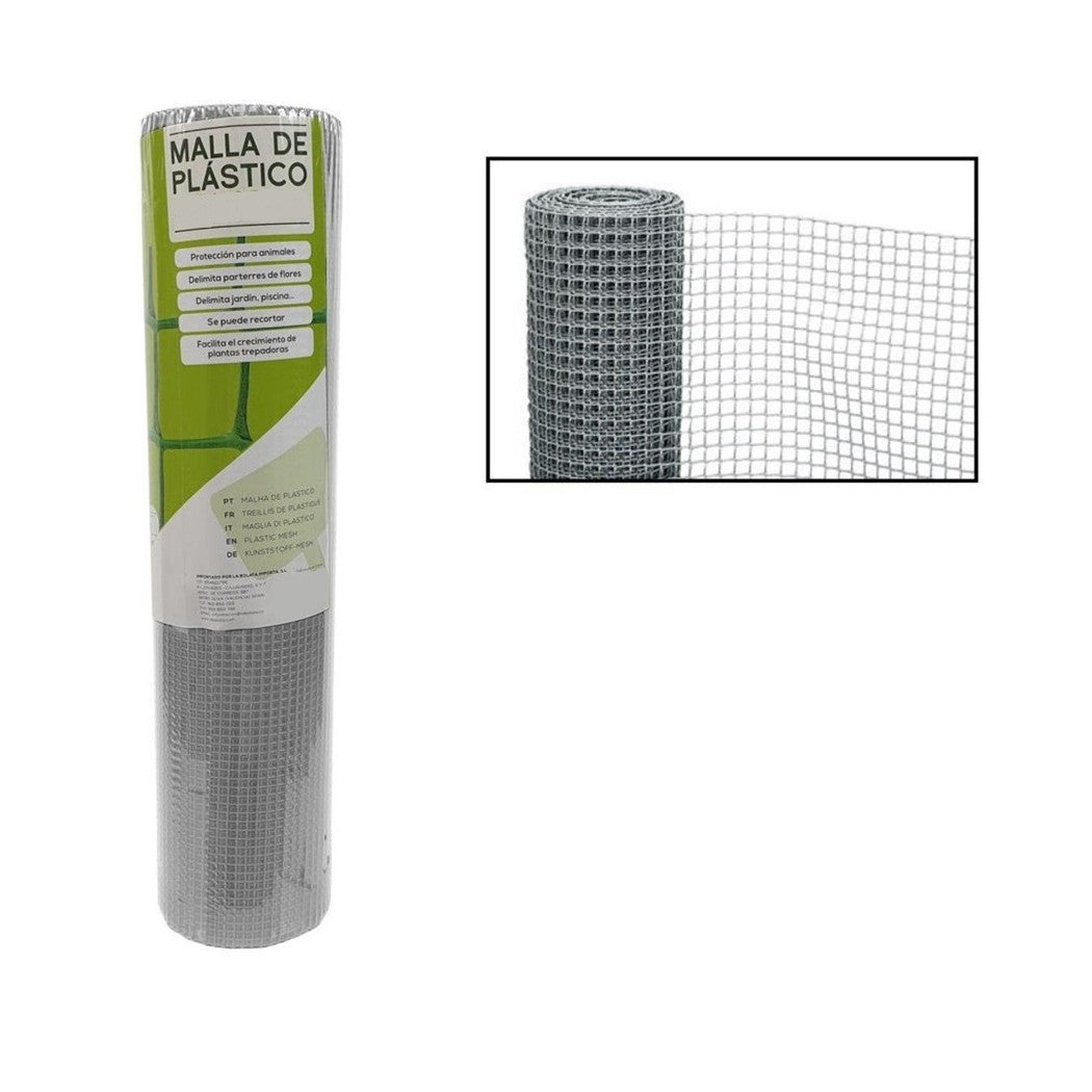 Trade Shop - Rete Di Plastica Protettiva 1 X 5 Mt Grigio Per Cancelli Recinzioni Balconi 206614 -        