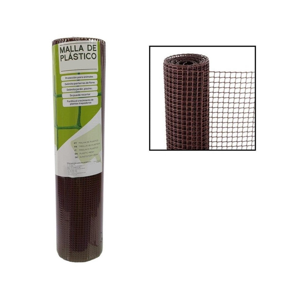 Trade Shop - Rete Di Plastica Protettiva 1x5 Mt Marrone Per Cancelli Recinzioni Balconi 206612 -        