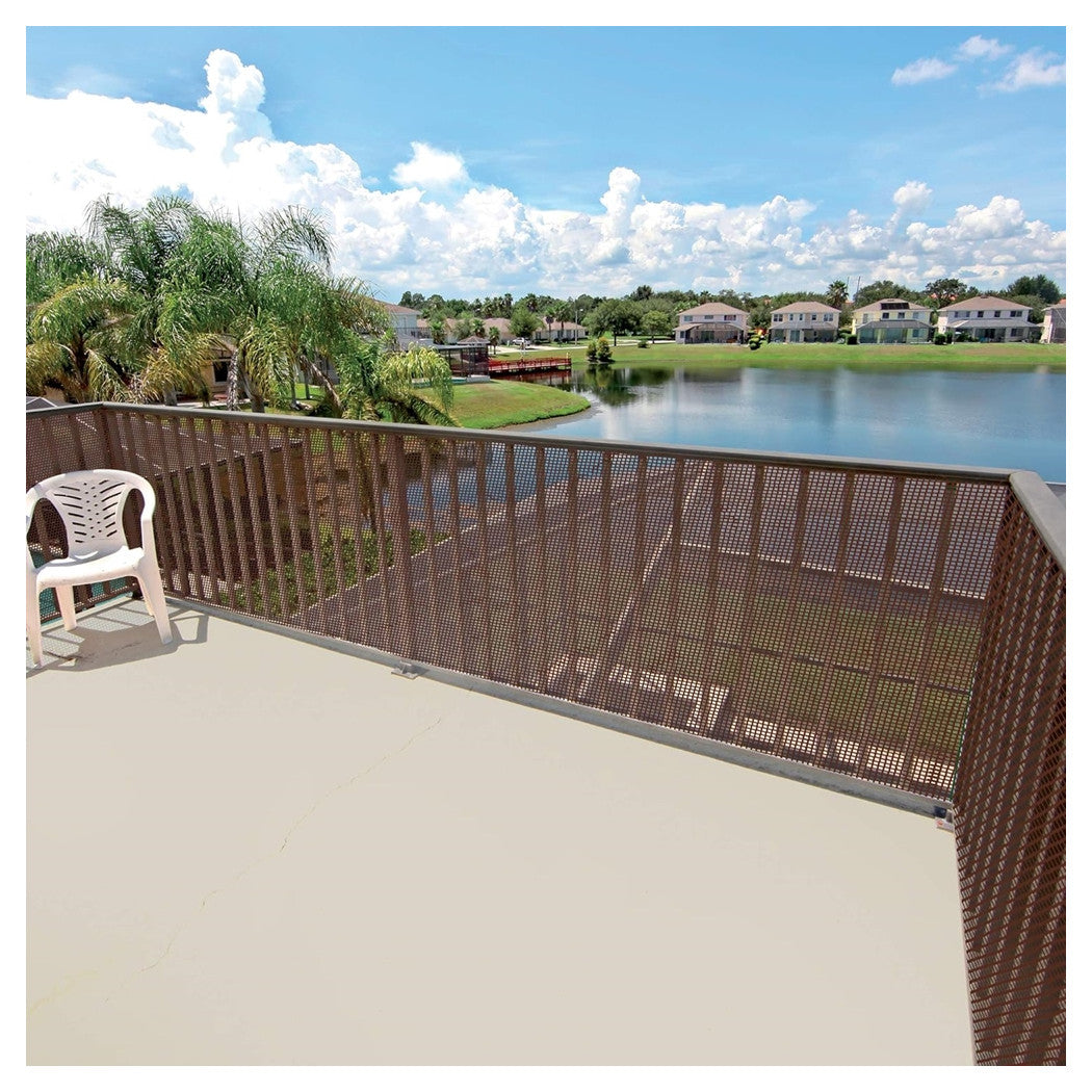 Trade Shop - Rete Di Plastica Protettiva 1x5 Mt Marrone Per Cancelli Recinzioni Balconi 206612 -        