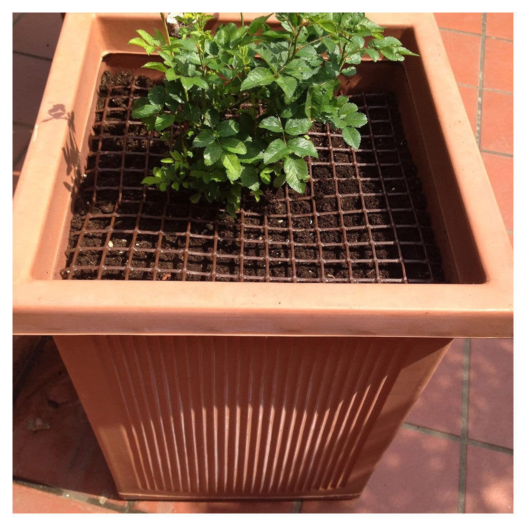 Trade Shop - Rete Di Plastica Protettiva 1x5 Mt Marrone Per Cancelli Recinzioni Balconi 206612 -        