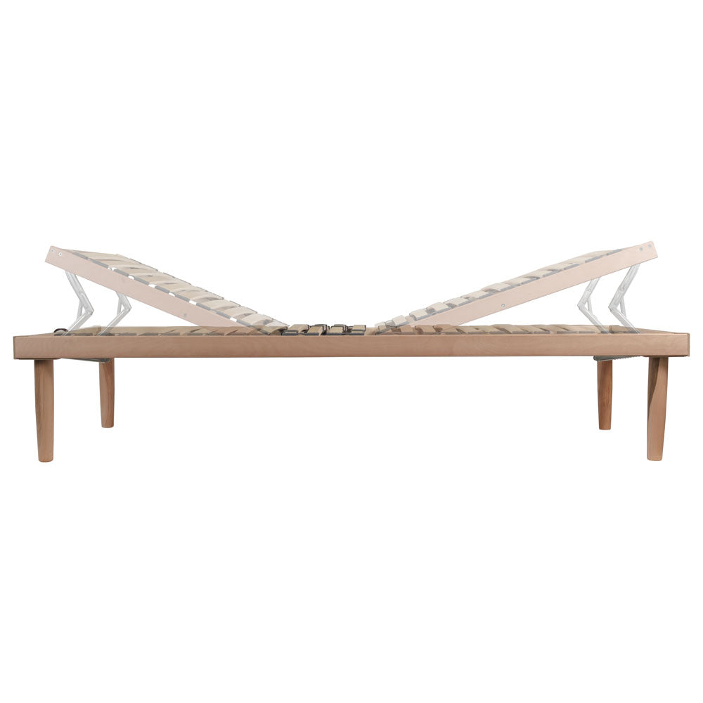 Rete letto in legno reclinabile manuale piazza e mezza 120x190: doghe flessibili e regolatori di portanza - Comprarredo