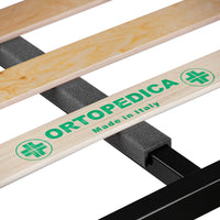 Rete letto una piazza e mezza queen ortopedica 140x190 in metallo con doghe flessibili in faggio - Comprarredo