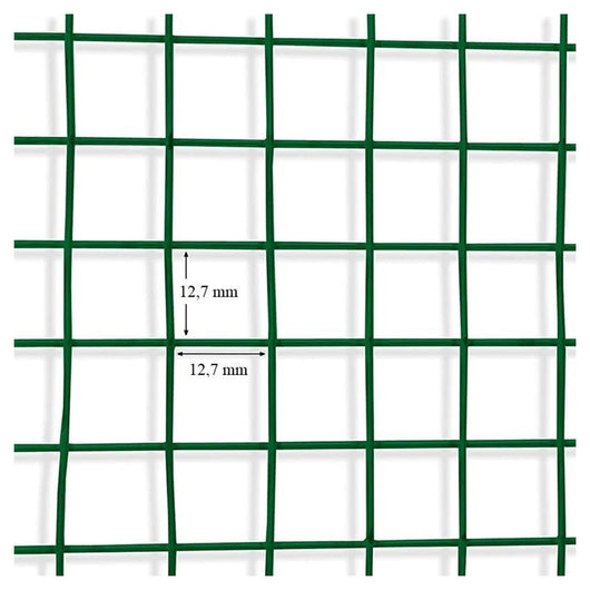 Trade Shop - Rete Metallica Plastificata Verde 1x10mt Maglia 12,7x12,7mm Recinzione Protettiva 57733 -        