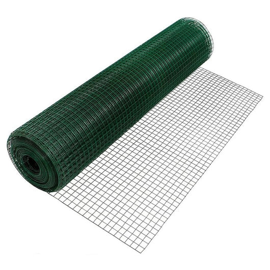 Trade Shop - Rete Metallica Plastificata Verde 1x10mt Maglia 12,7x12,7mm Recinzione Protettiva 57733 -        