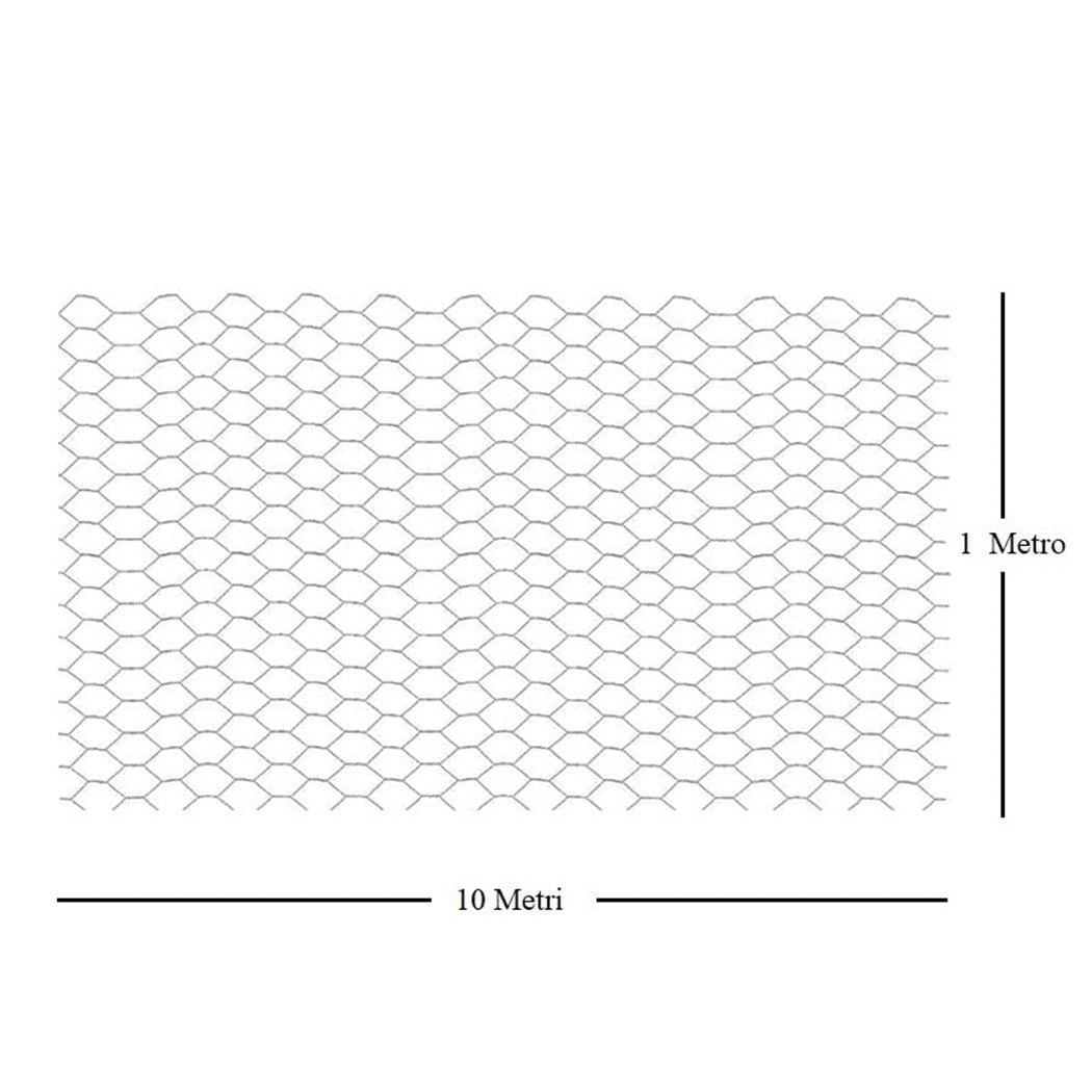 Trade Shop - Rete Metallica Zincata A Maglia Esagonale 16mm 1x10mt Recinzione Protezione Grn61 04318 -        