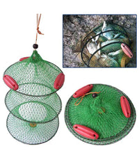 Rete Nassa Pescatore Retino Porta Pesci Pescato Per La Pesca Con 3 Galleggianti         