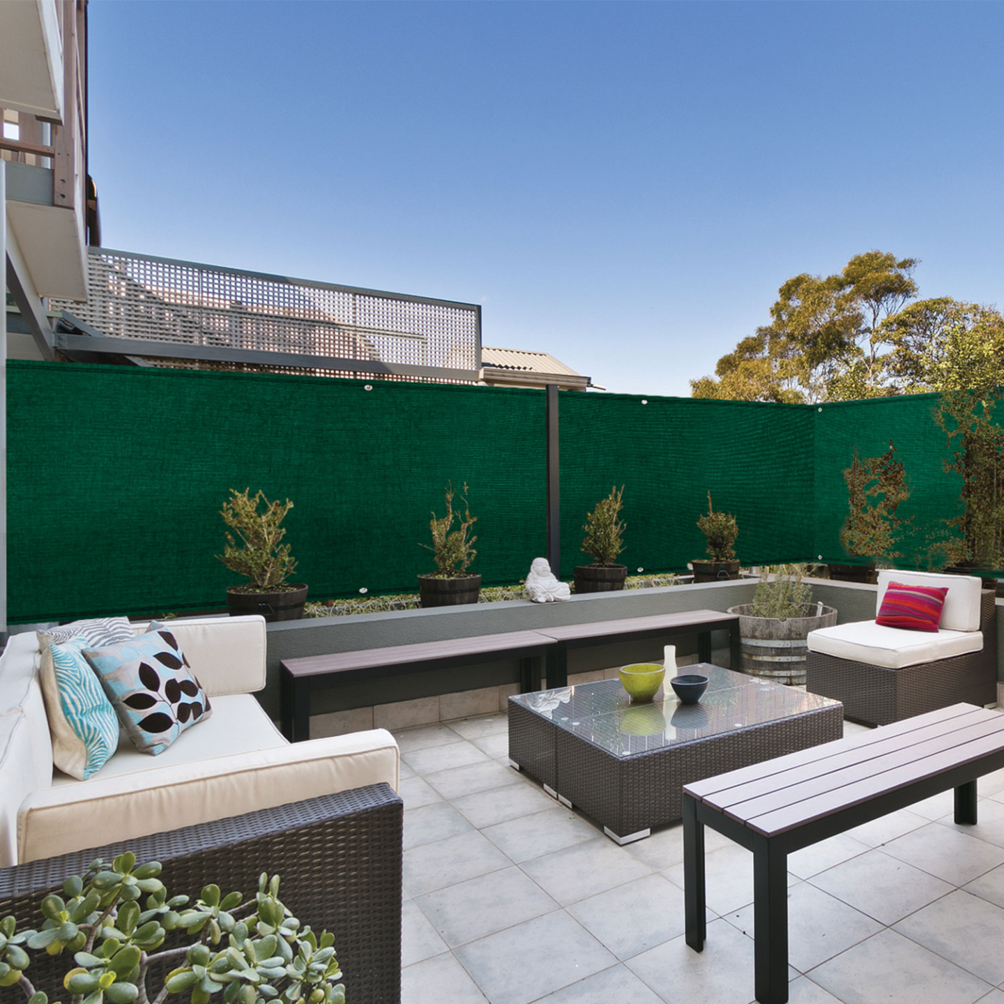 IDMarket - Rete ombreggiante 1,2x10m, telo rotolo per recinzione giardino 300g/m², verde