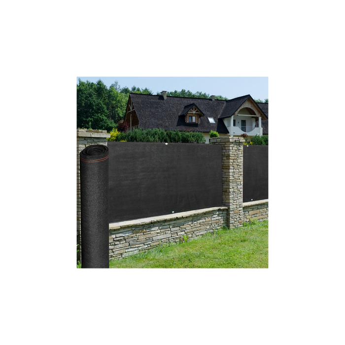 IDMarket - Rete ombreggiante 1,5x10m, telo rotolo per recinzione giardino 300g/m², nero