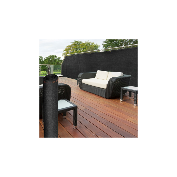 IDMarket - Rete ombreggiante 1,5x10m, telo rotolo per recinzione giardino 300g/m², nero