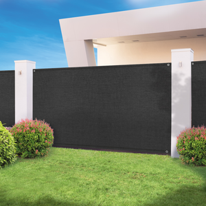 IDMarket - Rete ombreggiante 1,5x10m, telo rotolo per recinzione giardino 300g/m², nero