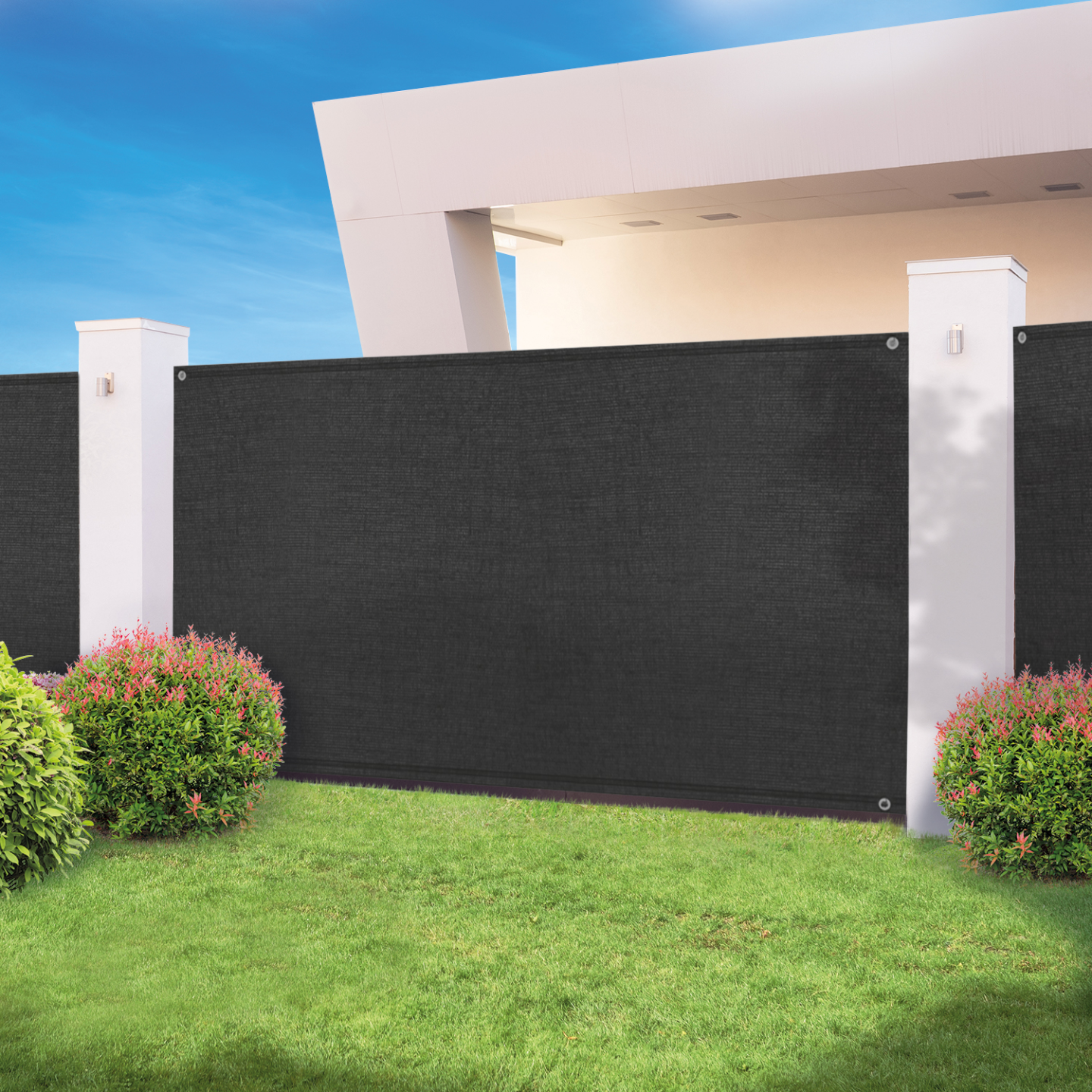 IDMarket - Rete ombreggiante 1,8x10m, telo rotolo per recinzione giardino 300g/m², nero