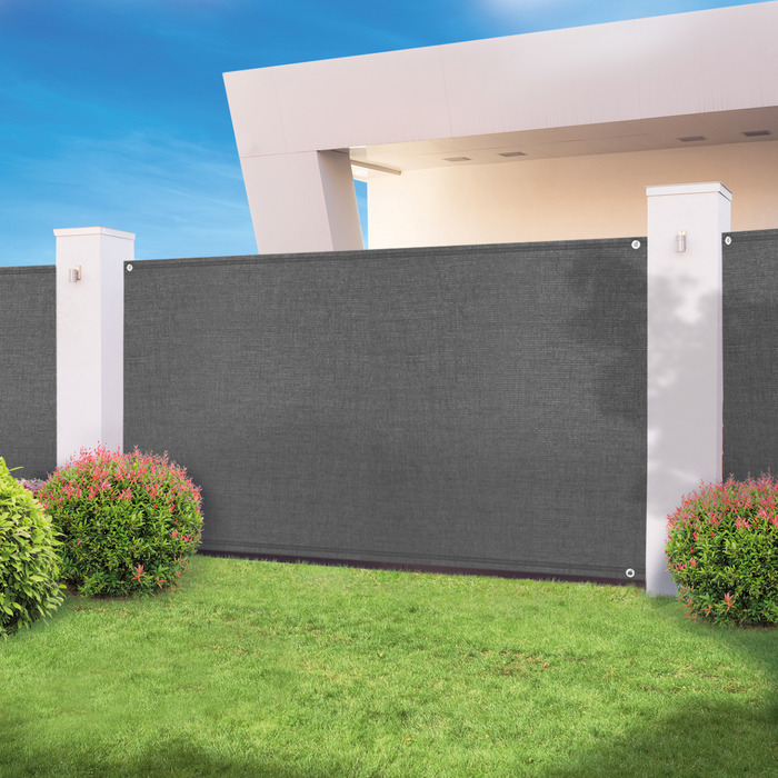 IDMarket - Rete ombreggiante 1x10m, telo rotolo per recinzione giardino 300g/m², girgio