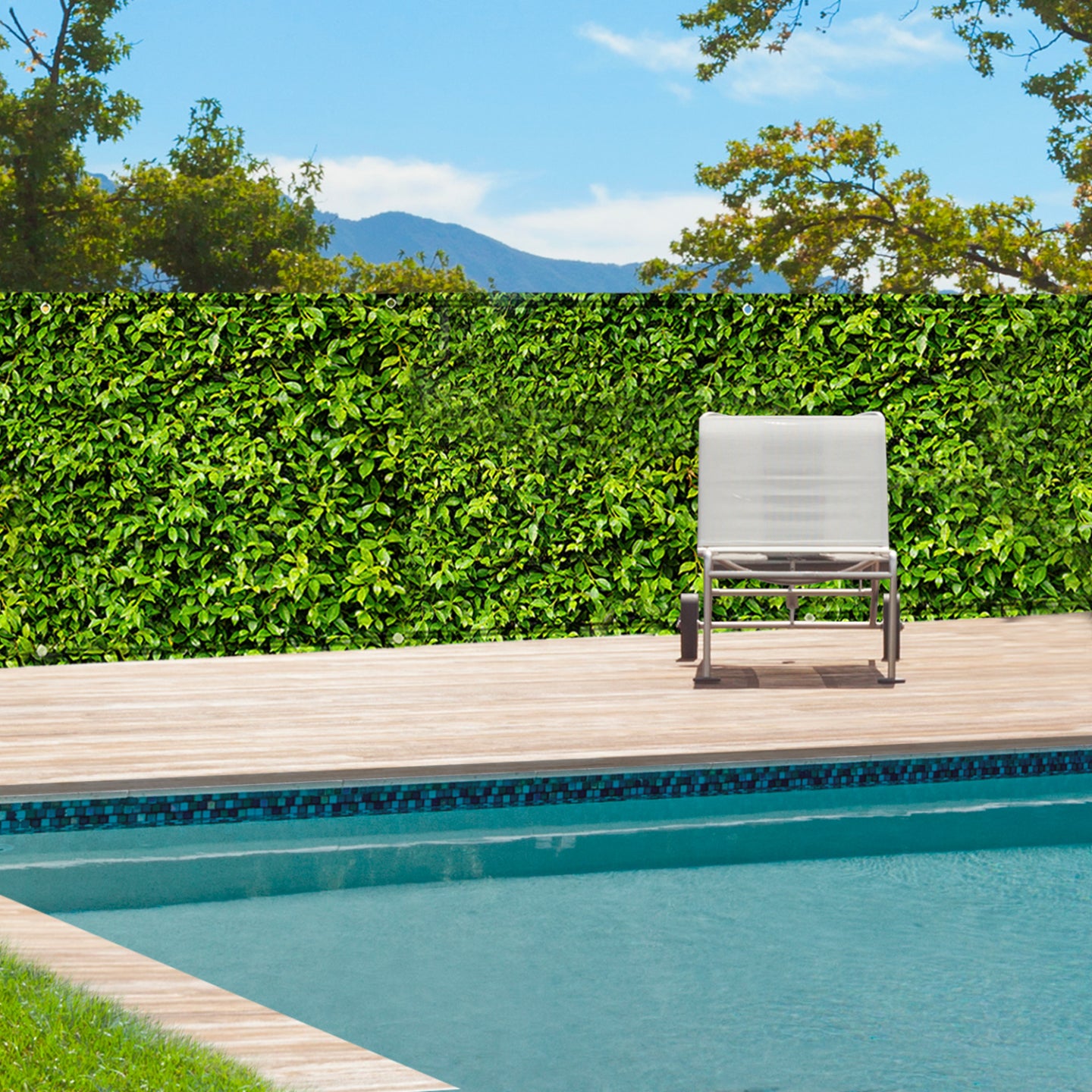 IDMarket - Rete ombreggiante 2x10m, telo rotolo per recinzione giardino 160g/m², stampa fogliame