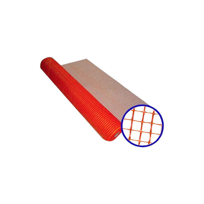 Rete per intonaco pesante Brixo 50 m – Maglia 10x10 mm – Fibra di vetro arancione – Esterni