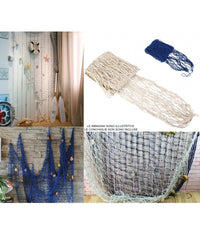 Rete Pesca Decorativa 150x200cm Nautica Tema Marino Mare Casa Ristorante Wedding         
