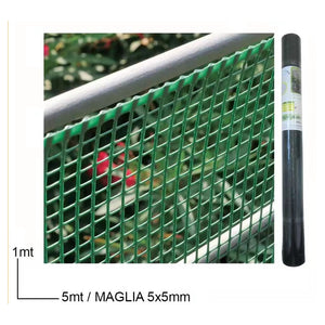 Trade Shop - Rete Protettiva In Plastica Per Aiuole 1 X 5 Mt A Maglia Quadrata 5x5 Mm 016353 -        