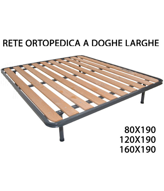 Rete Reti Ortopedica Ortopediche A Doghe Larghe Struttura Tubolare 10 Listelli     -120x190   -
