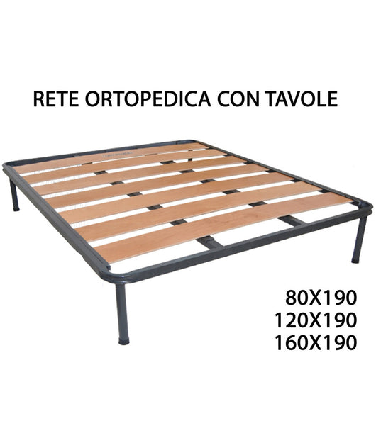 Rete Reti Super Ortopedica Ortopediche Con 7 Tavole In Legno Struttura Tubolare     -80x190   -