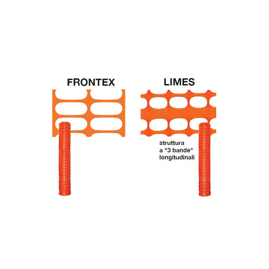 Rete segnaletica da cantiere arancione 50m H180cm maglia 80x45mm – Frontex – uso delimitazione aree di lavoro – Brixo
