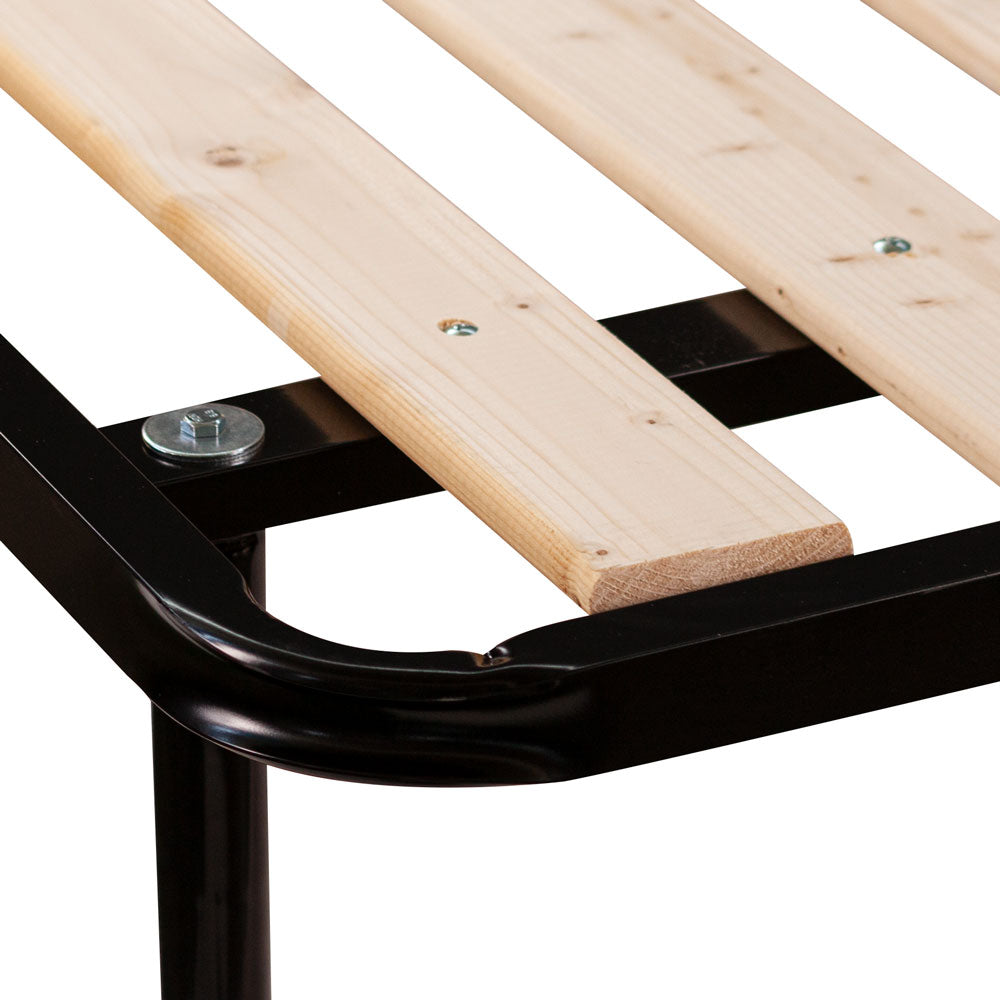 Rete ortopedica matrimoniale a tavole in legno massello 170x190 cm, con telaio in metallo e 5 piedi - Comprarredo