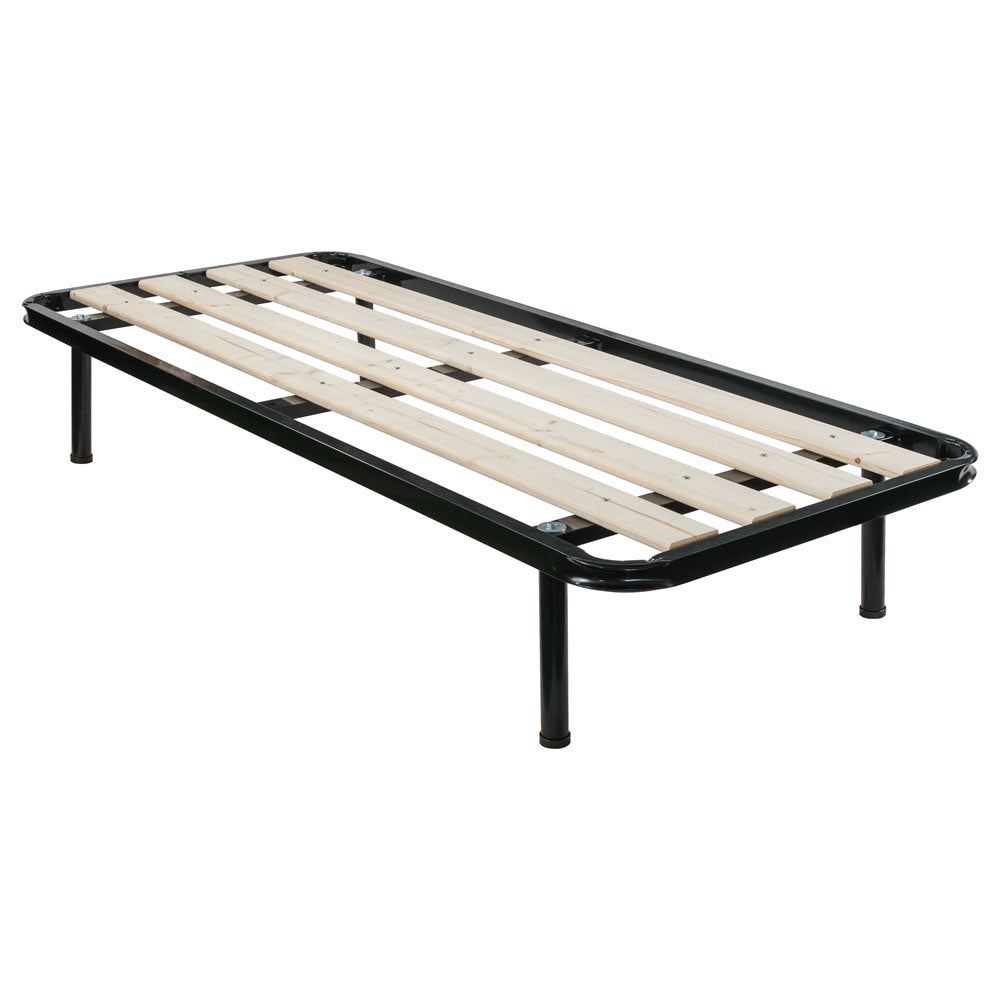 Rete ortopedica a doghe verticali singola 90x200, con telaio in metallo e tavole in legno massello - Comprarredo