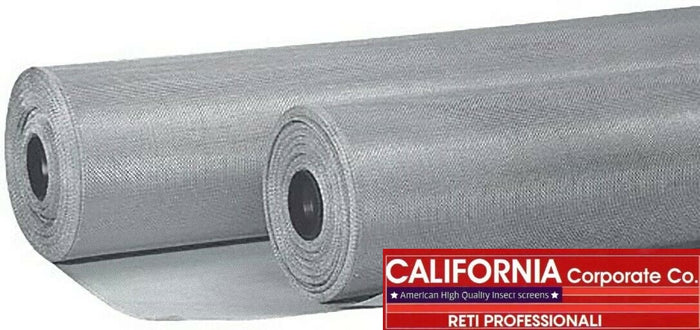 Rete Zanzariera 80 cm X 4 metri Alluminio Americana 18/16  Grigia 