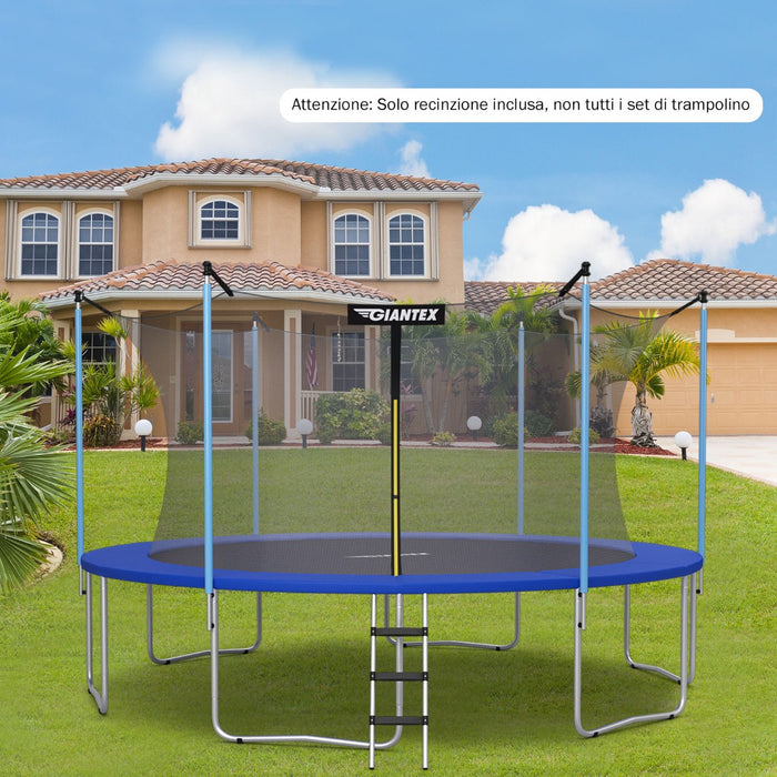 Rete di sicurezza per tappeto elastico 366cm, Rete sostitutiva e protettiva per tappeto elastico con 8 paletti-Accessori trampolini