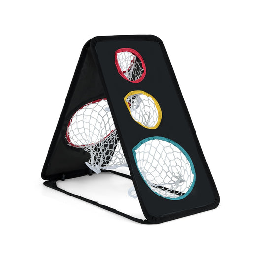 Rete per colpi corti da golf sistema di allenamento triplo bersaglio 5 fori, Rete per colpi corti da golf doppia faccia Nero-Golf