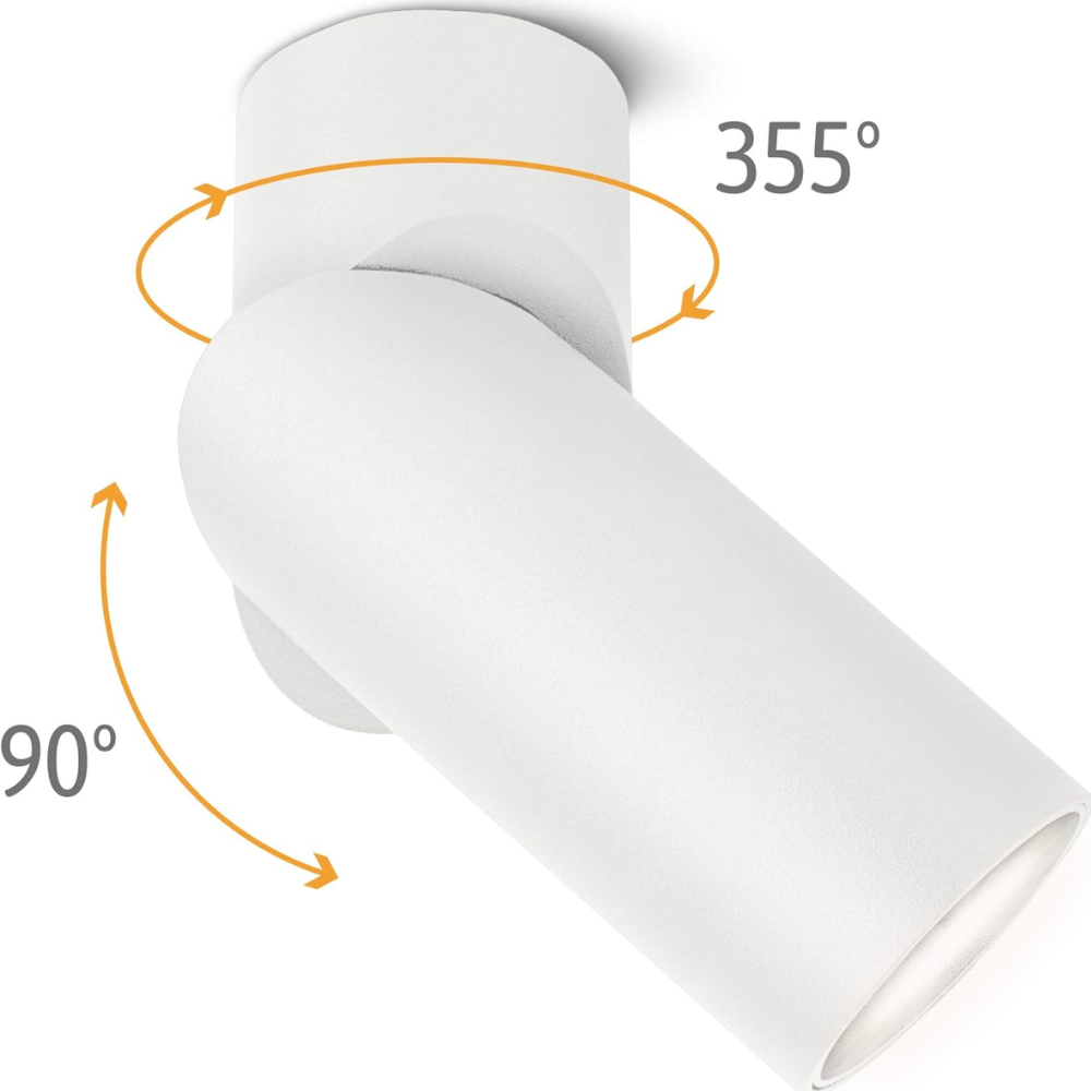 Base per faretti attacco gu10 in alluminio orientabile regolabile bianco