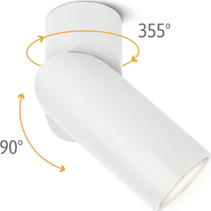 Base per faretti attacco gu10 in alluminio orientabile regolabile bianco