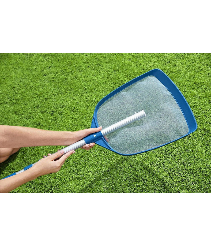 Trade Shop - Retino Set Per Piscina Fuori Terra Aquascoop Skimmer Con Asta Estendibile 58635 -