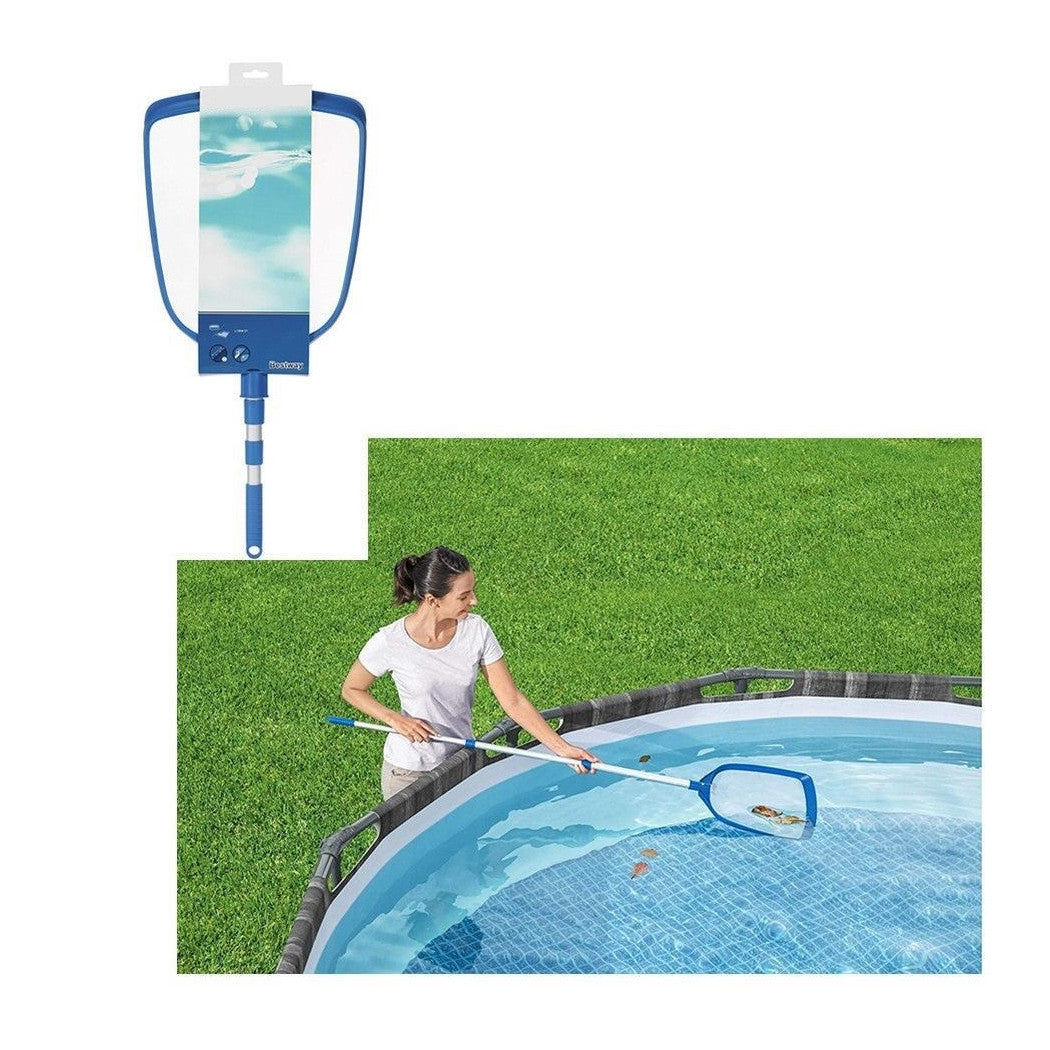 Trade Shop - Retino Set Per Piscina Fuori Terra Aquascoop Skimmer Con Asta Estendibile 58635 -