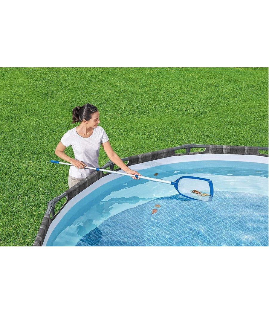 Trade Shop - Retino Set Per Piscina Fuori Terra Aquascoop Skimmer Con Asta Estendibile 58635 -