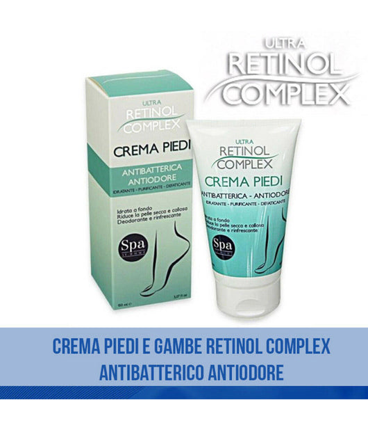 Retinol Complex Crema Crema Piedi Gambe Antibatterico Antiodore Rinfrescante         