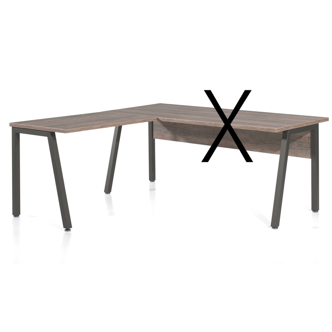 Scrivania della collezione SOON in colore rovere invecchiato e nero.