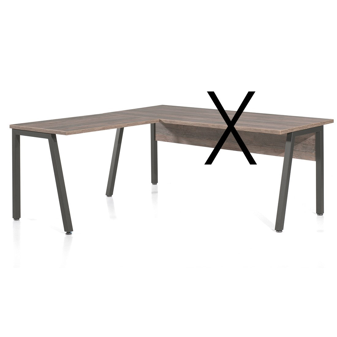 Scrivania della collezione SOON in colore rovere invecchiato e nero.