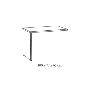 Ritorno per scrivania della collezione YUKON colore rovere grezzo e gambe metalliche nere.