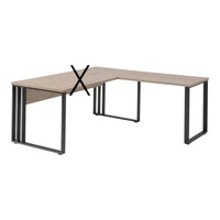 Ritorno per scrivania della collezione YUKON colore rovere chiaro e gambe metalliche nere.