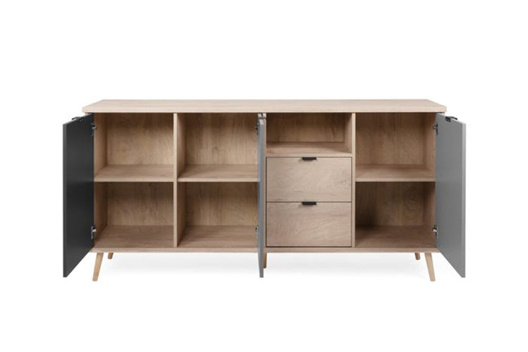 Madia Rosvik con 3 ante e 2 cassetti Grigio Seta, Grigio Perla e Antracite, ZFREK52