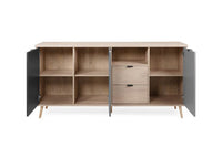 Madia Rosvik con 3 ante e 2 cassetti Grigio Seta, Grigio Perla e Antracite, ZFREK52