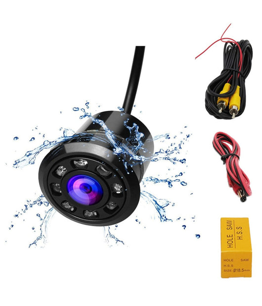 Retrocamera Telecamera Retromarcia Angolo 170° Con 8 Led A Molla Mini A Colori         