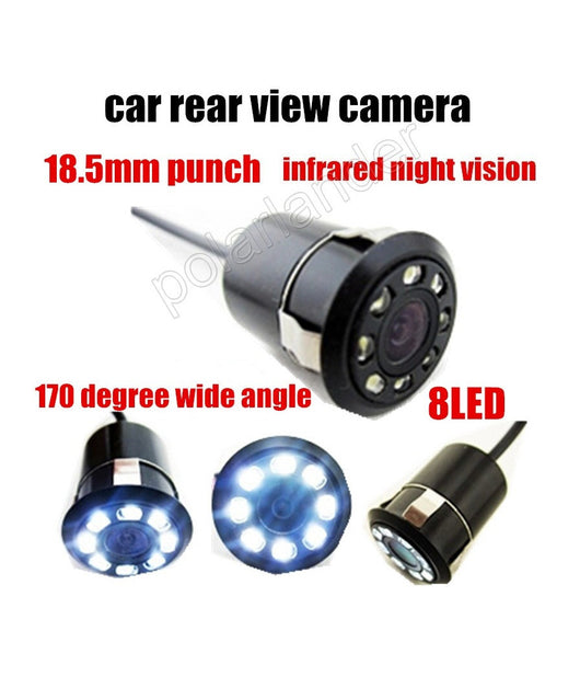 Retrocamera Telecamera Retromarcia Angolo 170° Con 8 Led A Molla Mini A Colori         