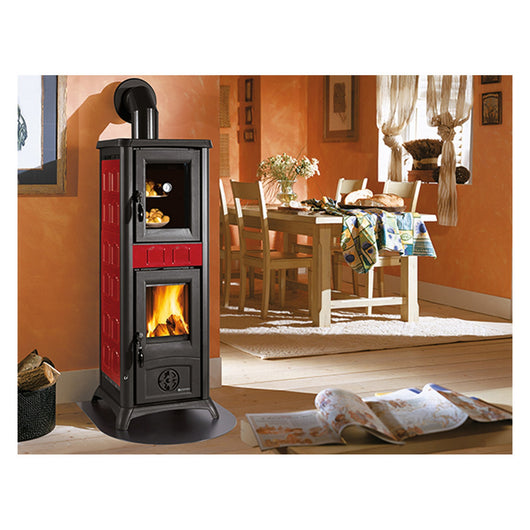 stufa a legna 'gemma forno' colore bordeaux cod:ferx.7000590nlm