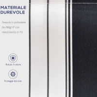 Tenda da Sole a Bracci 2.5x2m Avvolgibile Manuale in Alluminio e Poliestere Blu e Bianco